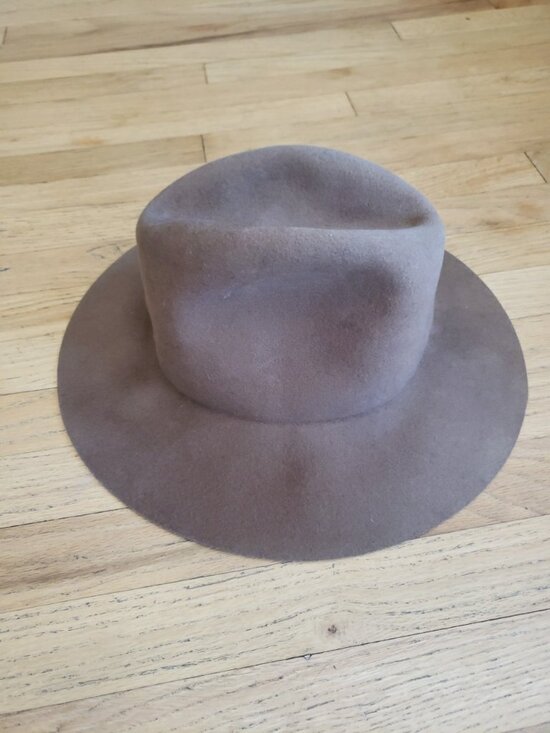 Janessa Leone Wool Fedora Hat Women\'s Medium Wide Brim Minimalist Quiet Luxury main image 8